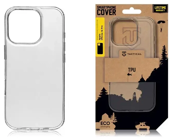 „Tactical TPU“ dėklas „Apple iPhone 16 Pro“, skaidrus