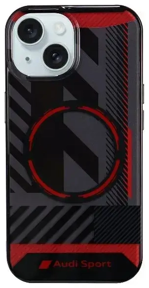 Audi IML Sport MagSafe Case iPhone 15 | 14 | 13 6.1" czarny|black hardcase AU-IMLMIP15-RSQ|D2-BK