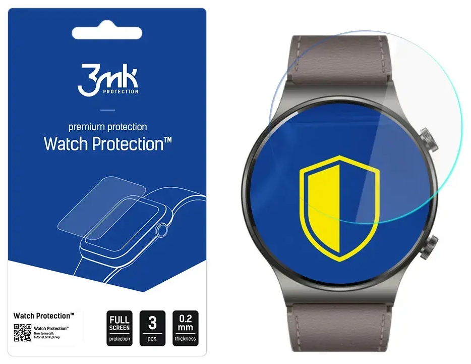 Huawei Watch GT 2 Pro Classic - 3mk Watch Protection™ v. FlexibleGlass Lite screen protector