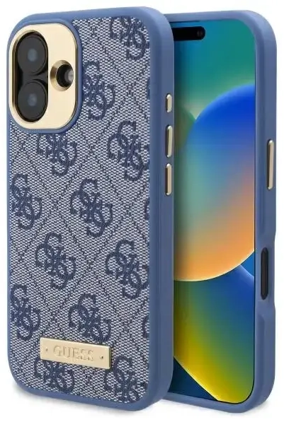 Guess GUHMP16MU4GPRB iPhone 16 Plus 6.7" niebieski|blue hardcase 4G Logo Plate MagSafe