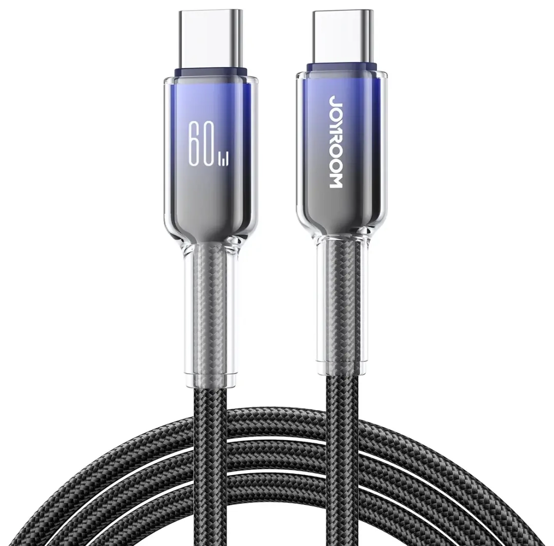 Joyroom S-A42 Crystal-Clear Series провод для передачи данных и зарядки | USB-C на USB-C | 60W | 1.2m | черный