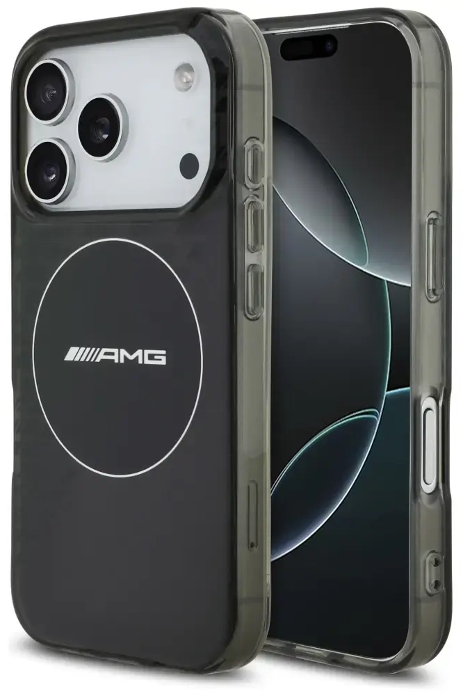 AMG Double Layer caurspīdīgs maciņš ar MagSafe atbalstu telefonam iPhone 17 Pro melns