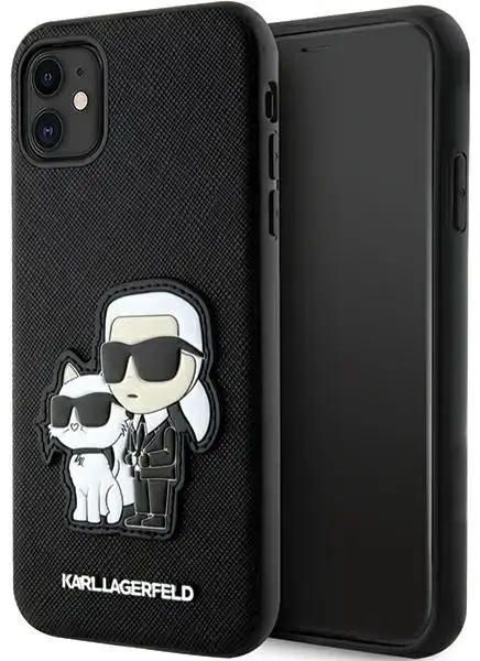 Karl Lagerfeld PU Saffiano Karl and Choupette NFT maciņš iPhone 11 melns