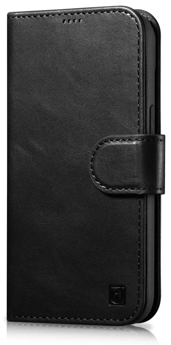 iCarer Oil Wax Wallet Case 2in1 Cover iPhone 14 Plus Anti-RFID Leather Flip Case Black (WMI14220723-BK)