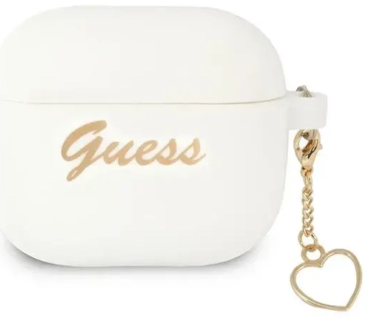 Guess case for Airpods 3 GUA3LSCHSH white Silicone Heart Charm