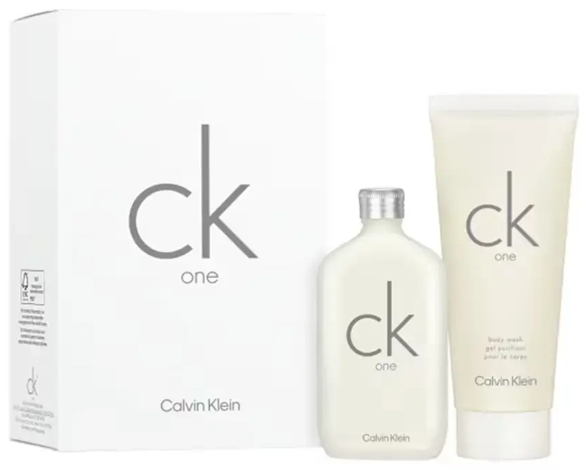 Set Calvin Klein: CK One, Eau De Toilette, Unisex, 50 ml + CK One, Body Wash, For Hair & Body, 100 ml