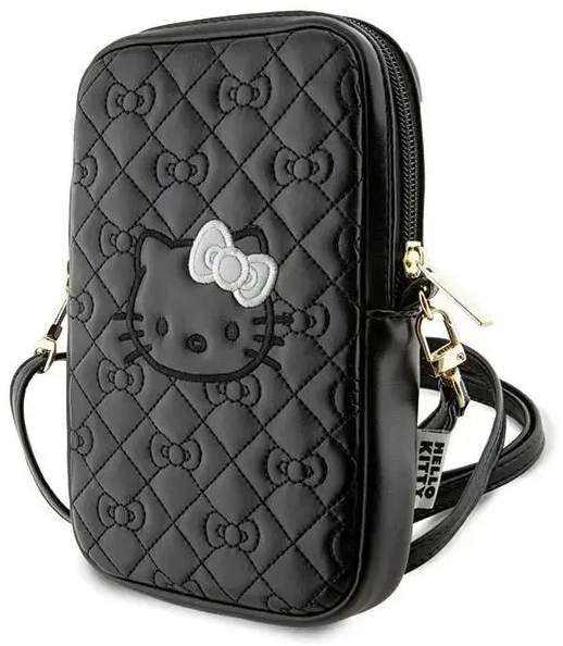 Hello Kitty Bag HKPBPEKHBPK black Quilted Bows Strap