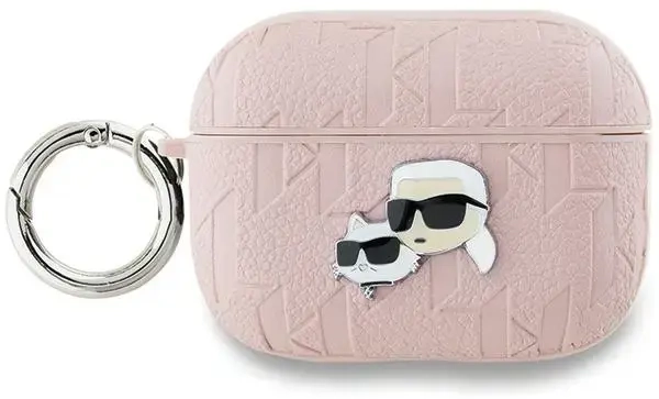 Karl Lagerfeld KLAP2PGKCPP AirPods Pro 2 (2022|2023) cover różowy|pink Monogram Karl & Choupette Head