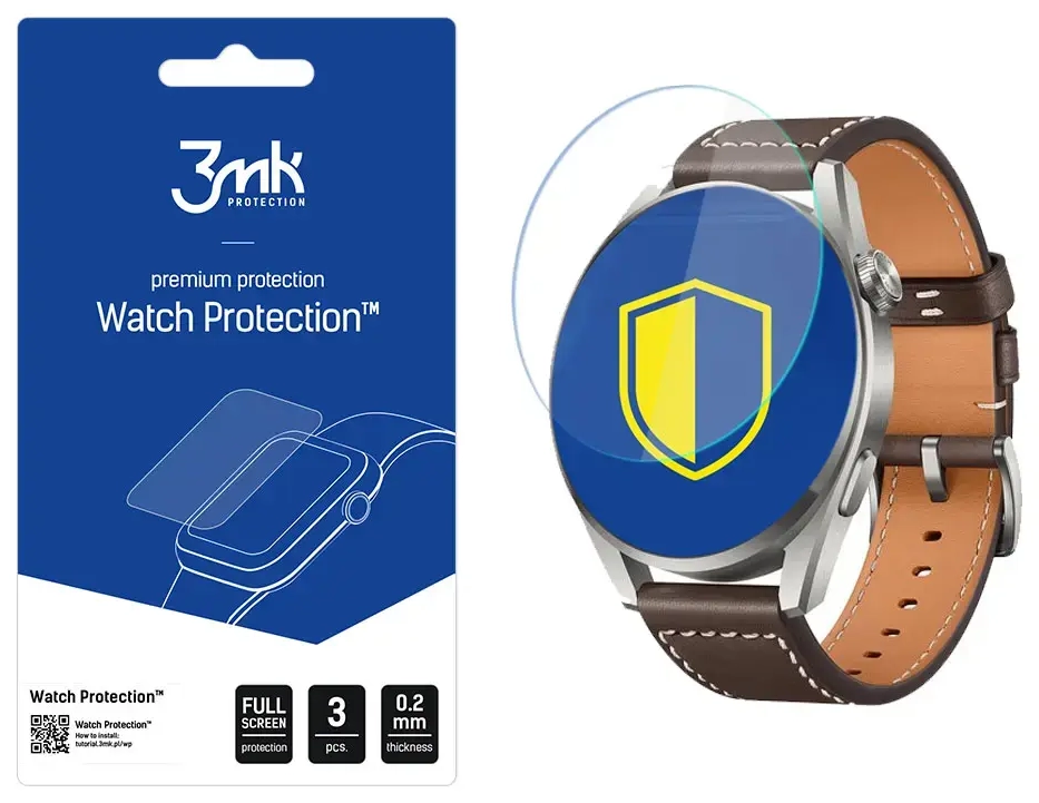 Huawei Watch 3 Pro - 3mk Watch Protection™ v. FlexibleGlass Lite screen protector