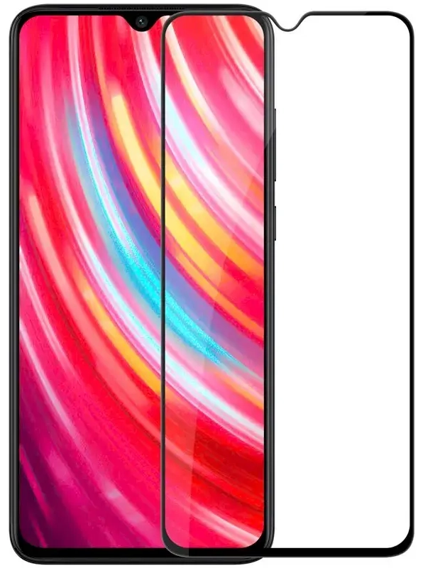 Fusion Full Glue 5D Aizsargstikls pilnam ekrānam ar rāmi Xiaomi Redmi Note 8 Pro melns