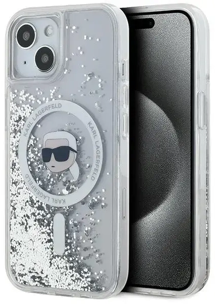 Karl Lagerfeld Liquid Glitter Karl Head MagSafe case for iPhone 15 | 14 | 13 - transparent