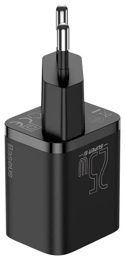 Baseus Super Si tīkla lādētājs | 25W | QC | USB-C | melns