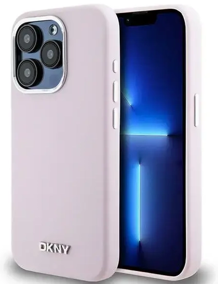 DKNY DKHMP14LSMCHLP iPhone 14 Pro 6.1" różowy|pink hardcase Liquid Silicone Small Metal Logo MagSafe