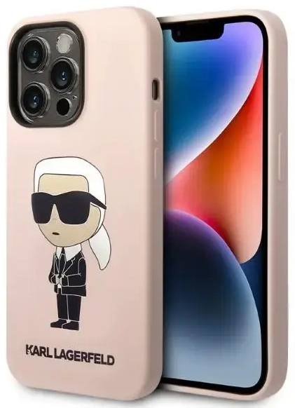 Karl Lagerfeld KLHMP14LSNIKBCP iPhone 14 Pro 6,1" hardcase różowy|pink Silicone Ikonik Magsafe