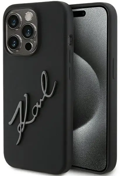 Karl Lagerfeld KLHCP15LSKSBMCK iPhone 15 Pro 6.1" czarny|black hardcase Silicone Karl Script