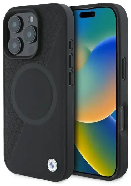 BMW BMHMP16X23RTPK iPhone 16 Pro Max      6.9" czarny|black hardcase Sign Leather Half Textured And Circle MagSafe