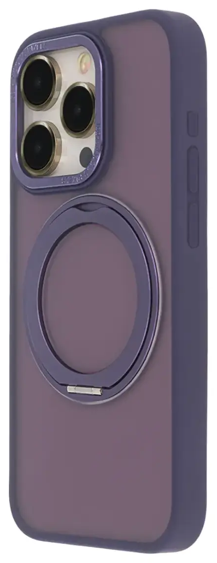 Secure Spinning Mag telefoni ümbris MagSafe toega iPhone 15 Pro Max lilla