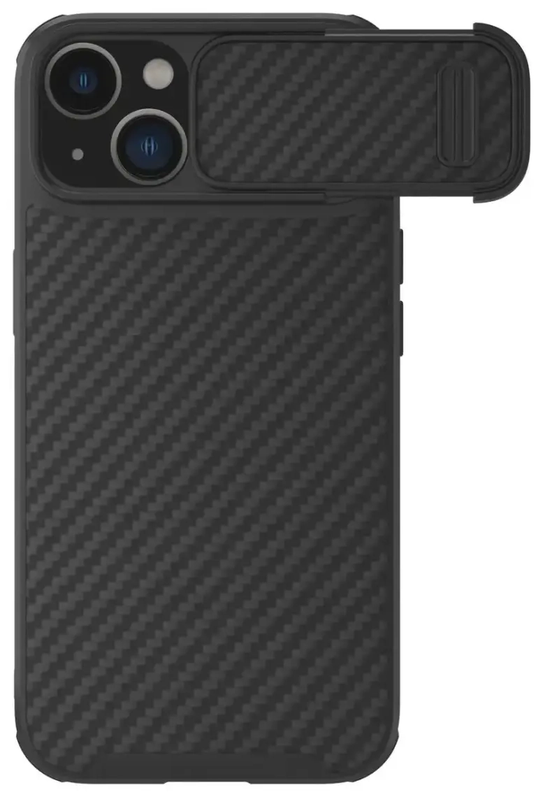 Nillkin Synthetic Fiber S Case iPhone 14 case with camera cover, black