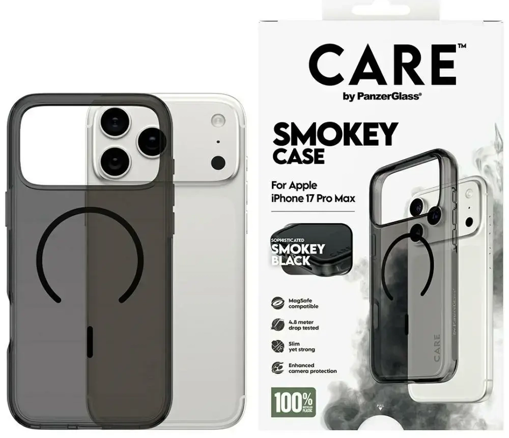 CARE by PanzerGlass Flagship Urban Explorer case with Black MagSafe for iPhone 17 Pro Max smoke