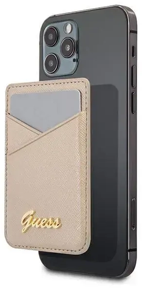 Guess Wallet Card Slot GUWMSSASLGO MagSafe Saffiano gold|gold