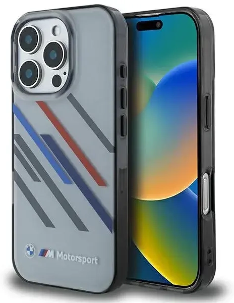 BMW BMHCP16L23HTRAG iPhone 16 Pro 6.3" szary|grey hardcase Motosport IML Random Stripes
