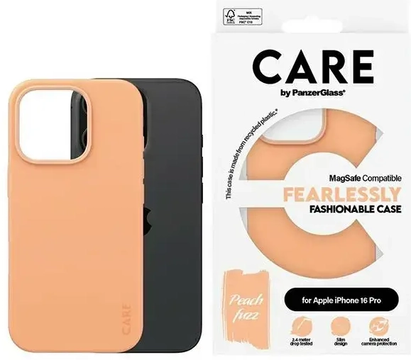 CARE by PanzerGlass Fashion Case iPhone 16 Pro 6.3" brzoskwiniowy|peachy MagSafe 1390