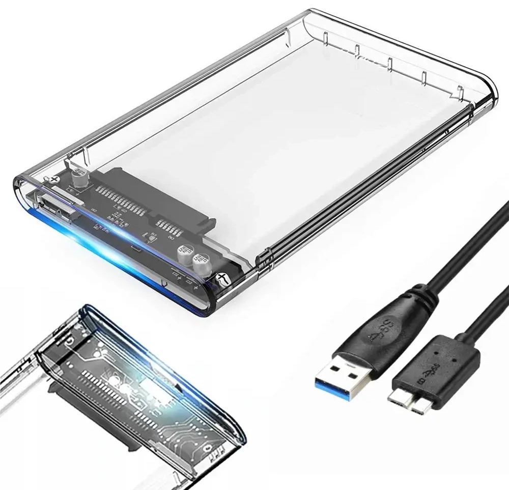 Fusion 2,5" väline kõvakettakorpus SATA III | USB 3.0 läbipaistev