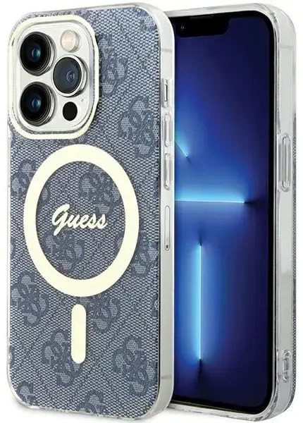 Guess GUHMP15LH4STB iPhone 15 Pro 6.1" niebieski|blue hardcase IML 4G MagSafe