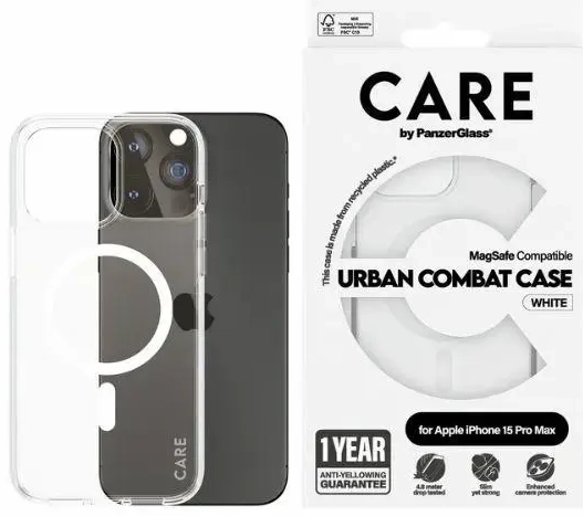 CARE by PanzerGlass Urban Combat Case iPhone 15 Pro Max 6,7" MagSafe biały|white 1420