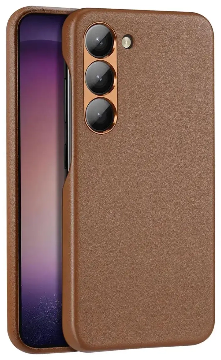 Dux Ducis Grit case for Samsung Galaxy S23+ elegant case made of artificial leather brown