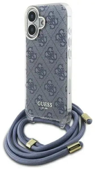 Guess GUHCP16SHC4SEB iPhone 16 6.1"       niebieski|blue hardcase Crossbody Cord 4G Print