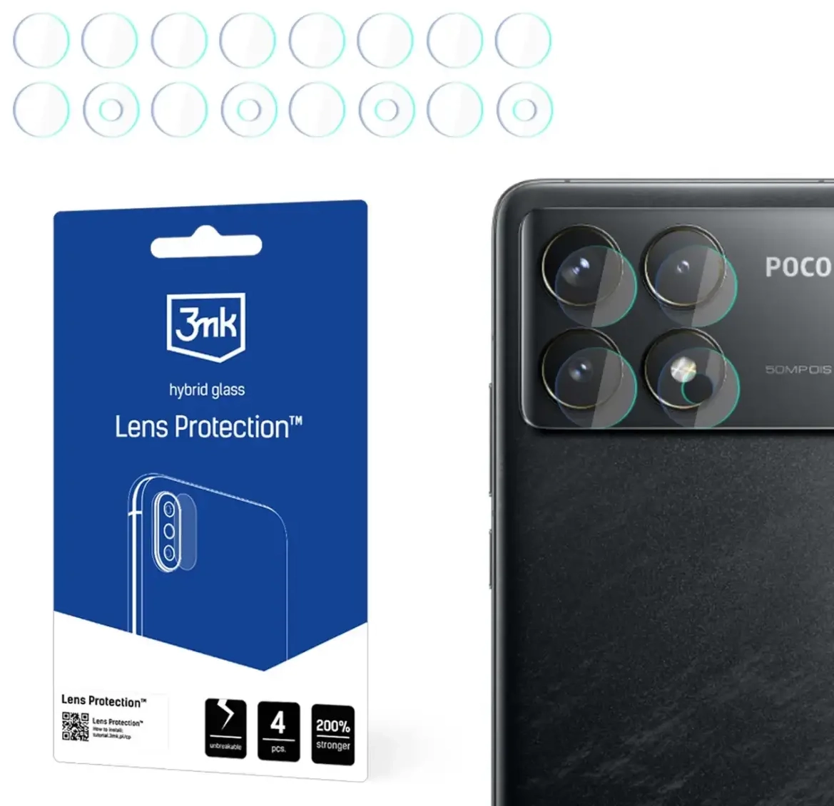 3mk Lens Protectionâ¢ Hybrid Camera Glass for Xiaomi Poco F6 Pro