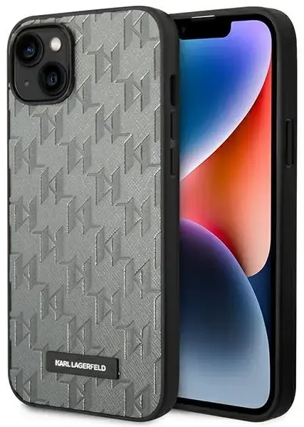 Karl Lagerfeld KLHCP14MSAKLHPG iPhone 14 Plus 6,7" hardcase szary|grey Saffiano Mono Metal Logo