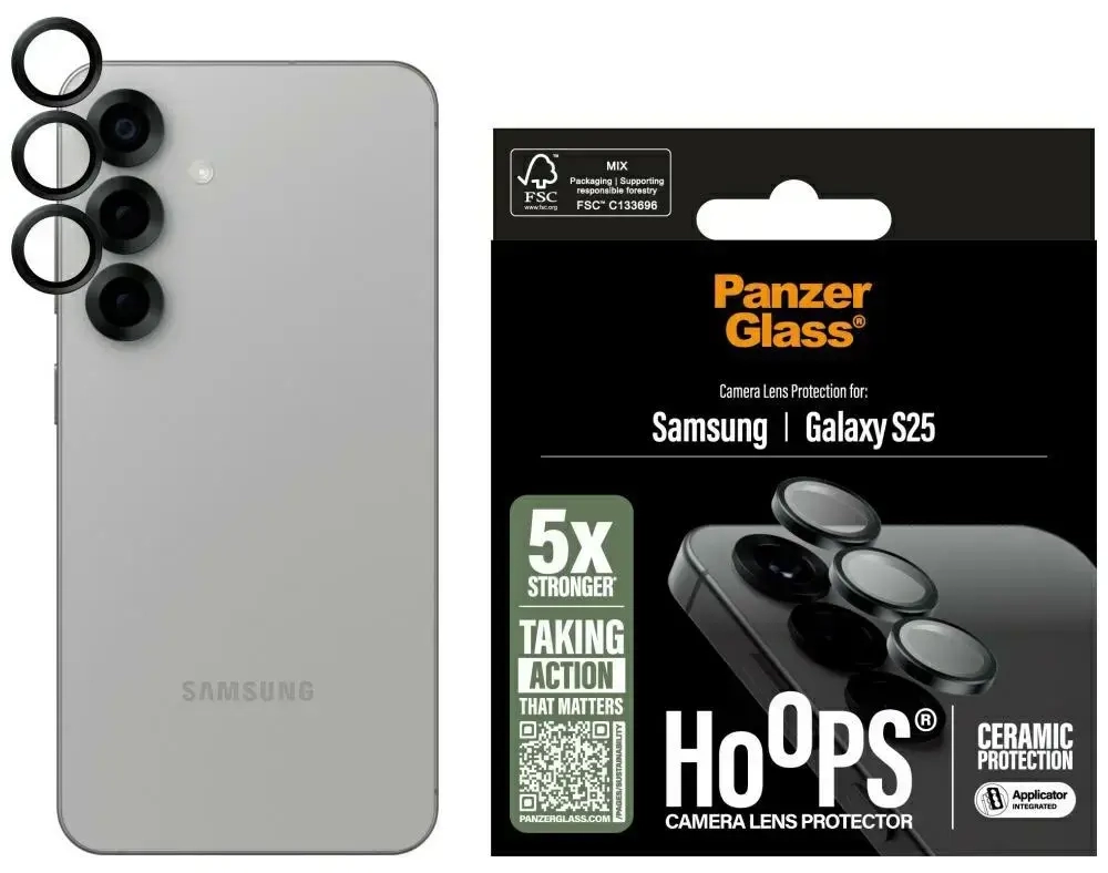 Szkło ceramiczne na obiektyw PanzerGlass  Hoops Lens Protector do Samsung Galaxy S25 ceramic