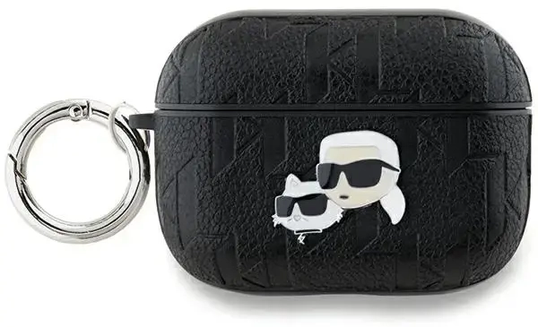 Karl Lagerfeld KLAP2PGKCPK AirPods Pro 2 (2022|2023) cover czarny|black Monogram Karl & Choupette Head