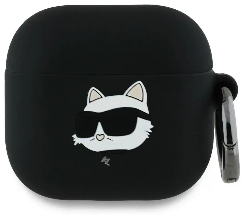 Karl Lagerfeld KLA4RUNCHK AirPods 4       cover czarny|black Silicone Choupette Head 3D