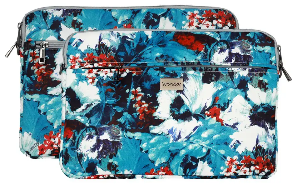 Wonder Sleeve Laptop 13-14 inches white poppies