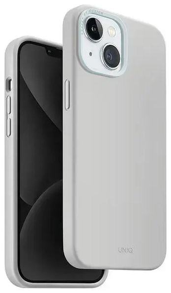 UNIQ etui Lino Hue iPhone 15 6.1" Magclick Charging jasnoszary|chalk grey