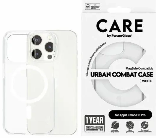 CARE by PanzerGlass Urban Combat Case iPhone 15 Pro 6,1" MagSafe biały|white 1418