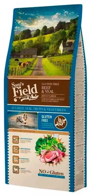 Sausa barība suņiem : Sams Field DOG GF Adult Large Beef and Veal 13kg