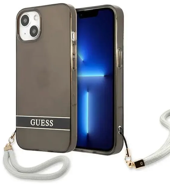 Guess GUHCP13SHTSGSK iPhone 13 mini 5,4" czarny|black hardcase Translucent Stap
