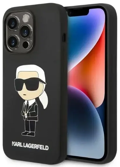Karl Lagerfeld Liquid Silicone Ikonik NFT Case for iPhone 14 Pro Black