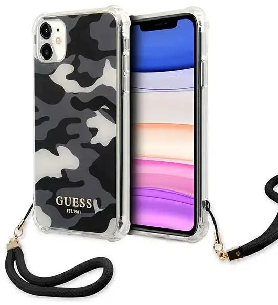 Guess GUHCN61KSARBK iPhone 11 6,1" | Xr czarny|black hardcase Camo Collection