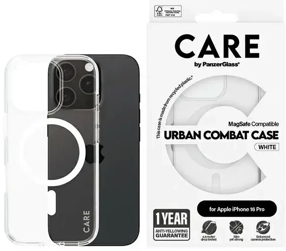 CARE by PanzerGlass Flagship Case iPhone 16 Pro 6.3" biały|white MagSafe 1338