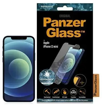 PanzerGlass Standard Super+ apsauginis stiklas telefonui iPhone 12 Mini antibakterinis