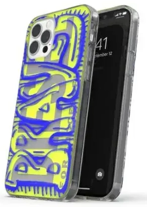 Diesel Snap Case Clear AOP iPhone 12 ProMax niebiesko-limonkowy/blue-lime 42565