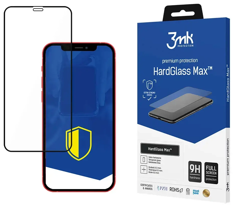 3mk HardGlass Max™ tempered glass for phone iPhone 12 Pro Max black