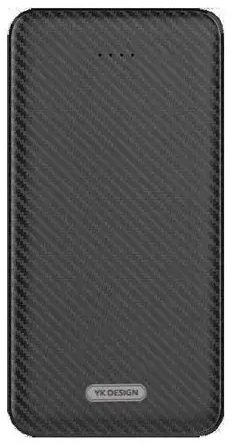 YK-DESIGN YKP-021 ārējais akumulators (powerbank) | 10000 mAh | 10.5W | USB-A, Micro USB | melns