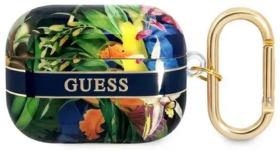 Guess GUAPHHFLB AirPods Pro cover niebieski|blue Flower Strap Collection