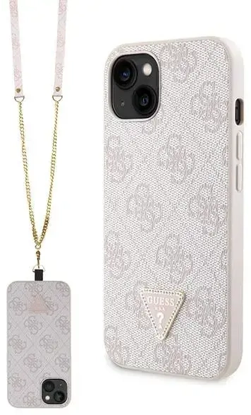 Guess GUHCP14XP4TDSCPP iPhone 14 Pro Max 6.7" różowy|pink hardcase Crossbody 4G Metal Logo